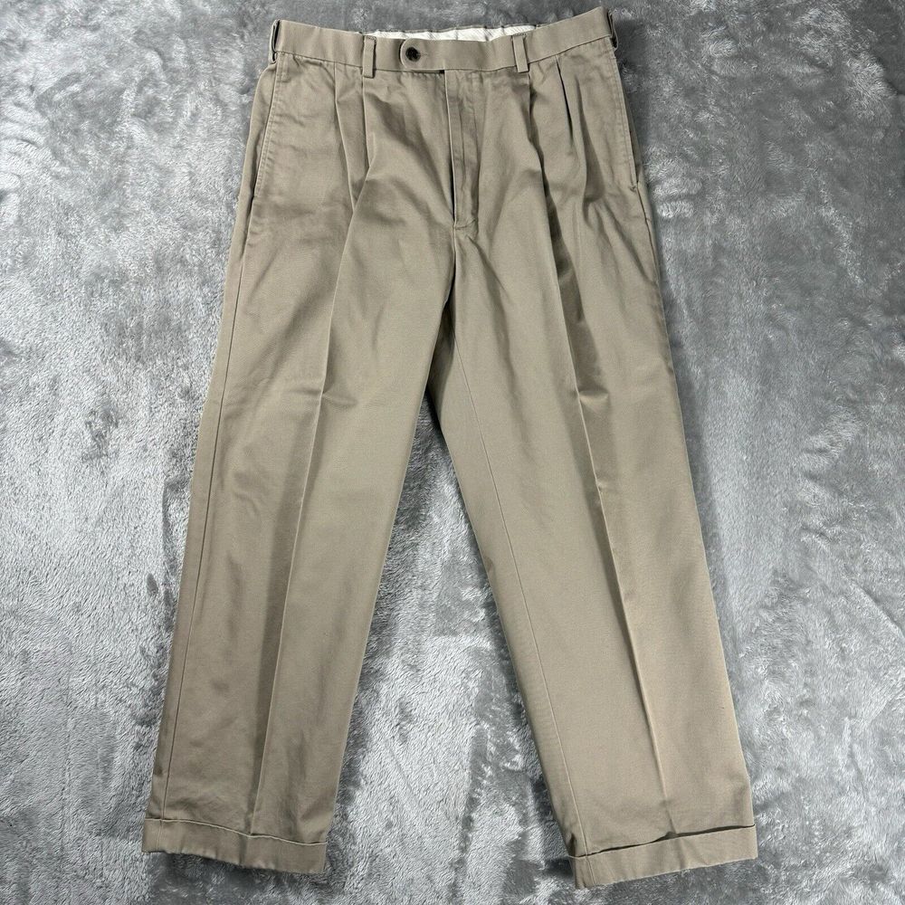 Joseph & Feiss Pants‎ Mens 36x28.5 (36x30) Pleated Tan Dress Office Interview